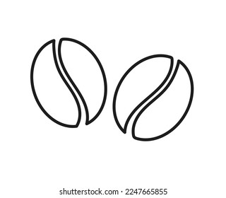 Coffee beans line icon. Vector illustration.
