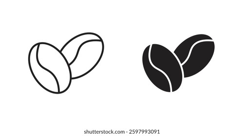 Coffee beans line icon vector set.