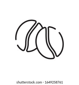 Coffee beans line style icon design of time drink breakfast beverage morning store aroma and caffeine theme Vector illustration