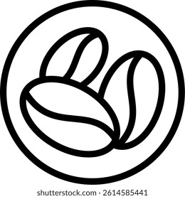 Coffee Beans Line Vector Icon Design
