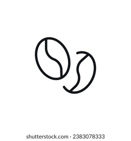 Coffee beans linear icon. Thin line customizable illustration. Contour symbol. Vector isolated outline drawing. Editable stroke