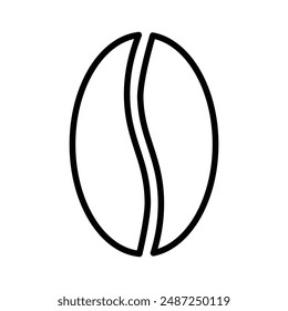 Coffee beans linear logo mark in black and white