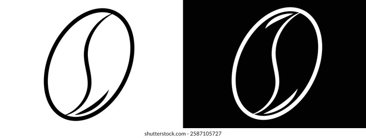  coffee beans liner icons.  Coffee shop logo. Roasted coffee symbol. coffee beans icon with trendy flat design eps 888.