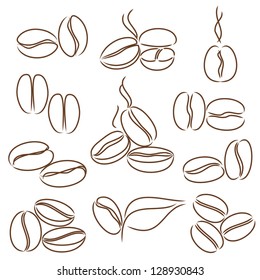 coffee beans lines as coffee symbols