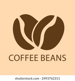 Coffee Beans Logo, brown coffee. Used for cards, posters, banners, web design and t-shirt printing. Coffee house. Easy to edit. Vector illustration