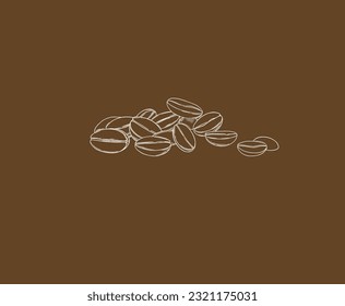 
diseño del logotipo de los granos de café en marrón 