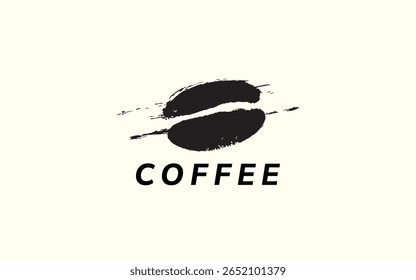 Coffee Beans Logo Design with Grunge Texture and Rustic Vintage Style for Cafe Branding