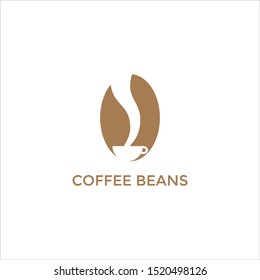 Coffee beans logo design with modern concept. Icon coffee beans cup vector template label