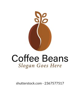 Coffee Beans Logo Design Coffee Seed Logotype