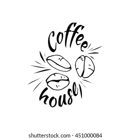 Coffee beans logo: coffee house.