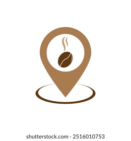 Diseño plano del icono del logotipo de los granos de café