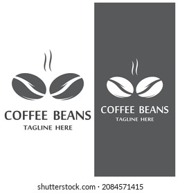 plantilla de vector de icono de logotipo de granos de café