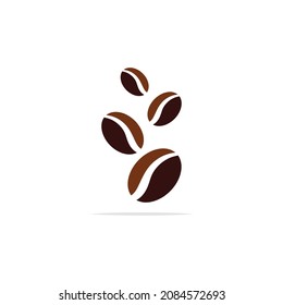 plantilla de vector de icono de logotipo de granos de café