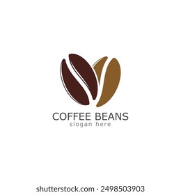 Ilustración vectorial de icono de logotipo de granos de café