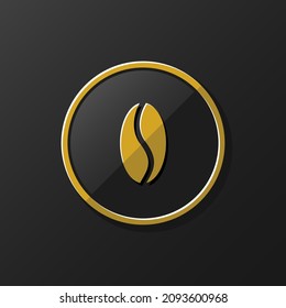 coffee beans logo illustration. Fill style logo. Logo of coffee beans can be used as your brand, your company and others. minimalist logo.