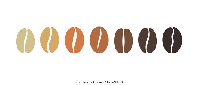 Coffee beans logo. Isolated coffe beans on white background