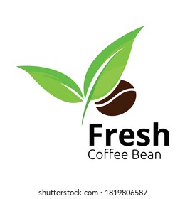 Coffee beans logo. Isolated coffe beans on white background