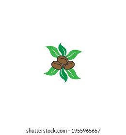 Coffee beans logo. Isolated coffe beans on white background