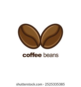 coffee beans logo, coffee beans Isolated coffe beans on white background. EPS 10. Vector illustration
