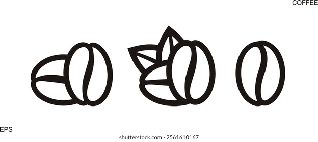 Coffee beans logo. Isolated coffe beans on white background