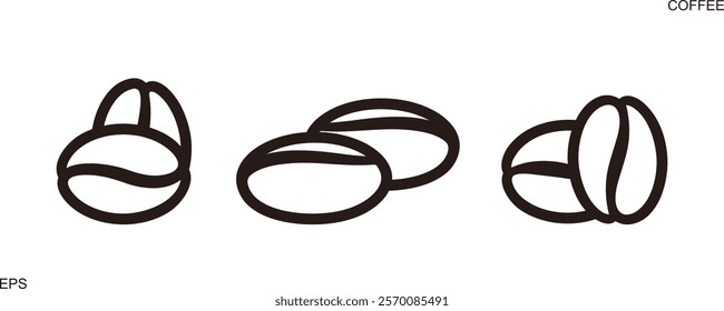 Coffee beans logo. Isolated coffe beans on white background