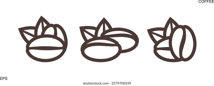 Coffee beans logo. Isolated coffe beans on white background