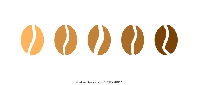 Coffee beans logo. Isolated coffee beans on white background