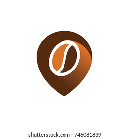 Coffee beans logo on gps mark