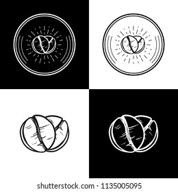Coffee beans logo in round shape