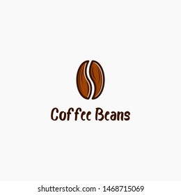 coffee beans logo template. coffee logo design. minimalist coffee logo design.