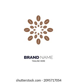 coffee beans logo template design for brand or company and other