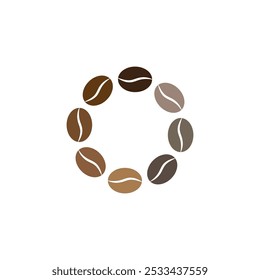 Granos de café Logo Plantilla Vector icono diseño