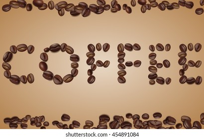 coffee beans. I love coffee. vector illustration