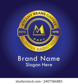 Café frijoles de lujo logotipo de la letra M, logotipo de negocios, logotipo de lujo, carta, logotipo