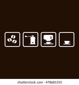 Coffee beans coffee mill coffee maker coffee cup