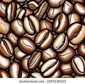 Coffee beans multicolor vector illustration