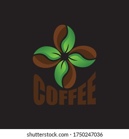 coffee beans nature logo vector