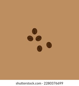 Coffee beans on brown background