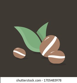Coffee beans on a dark background.
Vector illustration for presentation with coffee beans.