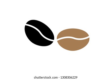 Coffee beans on isolated white background