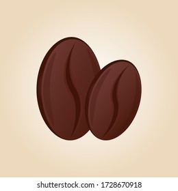 Coffee beans on a light background, illustration, vector graphics