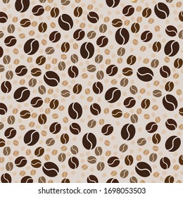 coffee beans on a light brown background