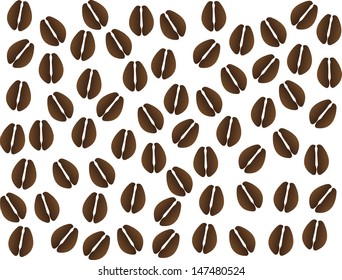 Coffee beans on white background