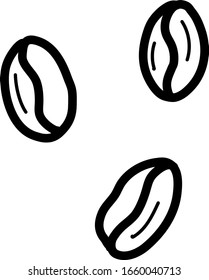 coffee beans on a white background. Coffee. vector illustration in the Doodle style. Design for menu, printing