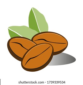 Coffee beans on a white background.
Vector isolated illustrations for labels.