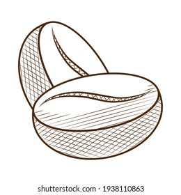 granos de café de fondo blanco