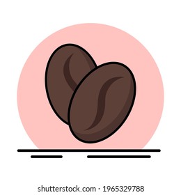 Coffee beans on a white background. Vector illustration.