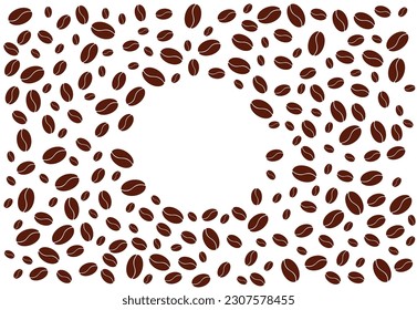 Coffee beans on a white background. Coffee background.
