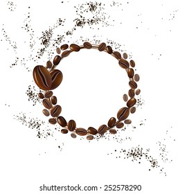 Kaffeebohnen auf weißem Hintergrund