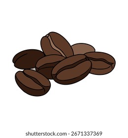 Granos de café sobre fondo blanco